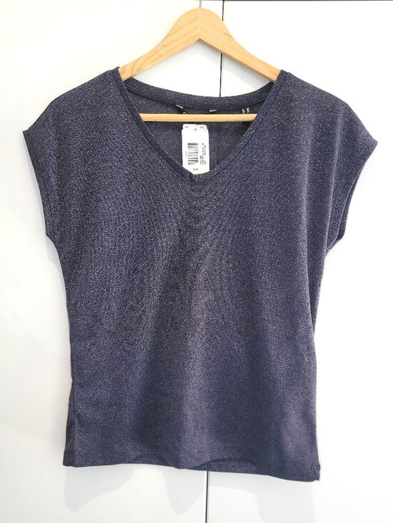 Only Tops - NWT Only ONLSilvery Lurex Top Navy Blue or "Night Sky" Style #15136069 Size S